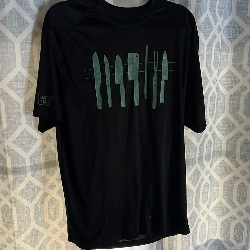 Happy Chef shirt with knives Black Graphic Men's Shirt